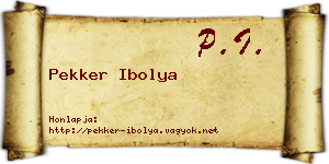 Pekker Ibolya névjegykártya